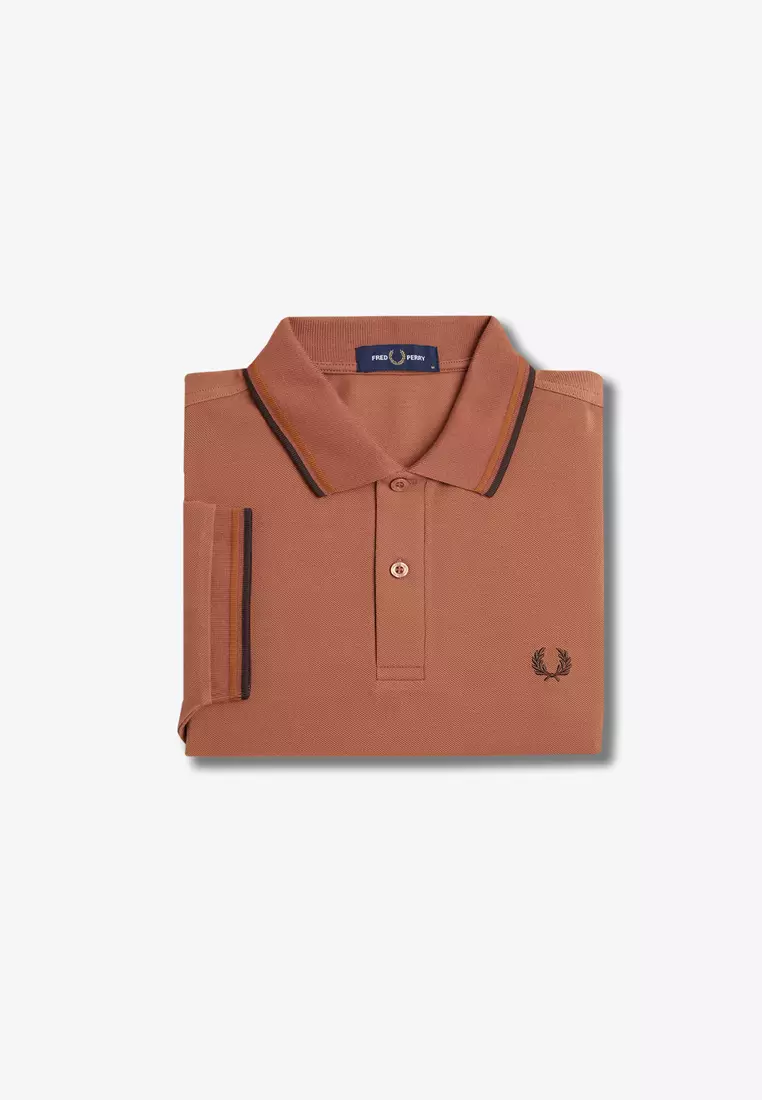 Fred Perry M3600 Twin Tipped Fred Perry Shirt (Cinnamon / Nut Flake / Carrington Brick)