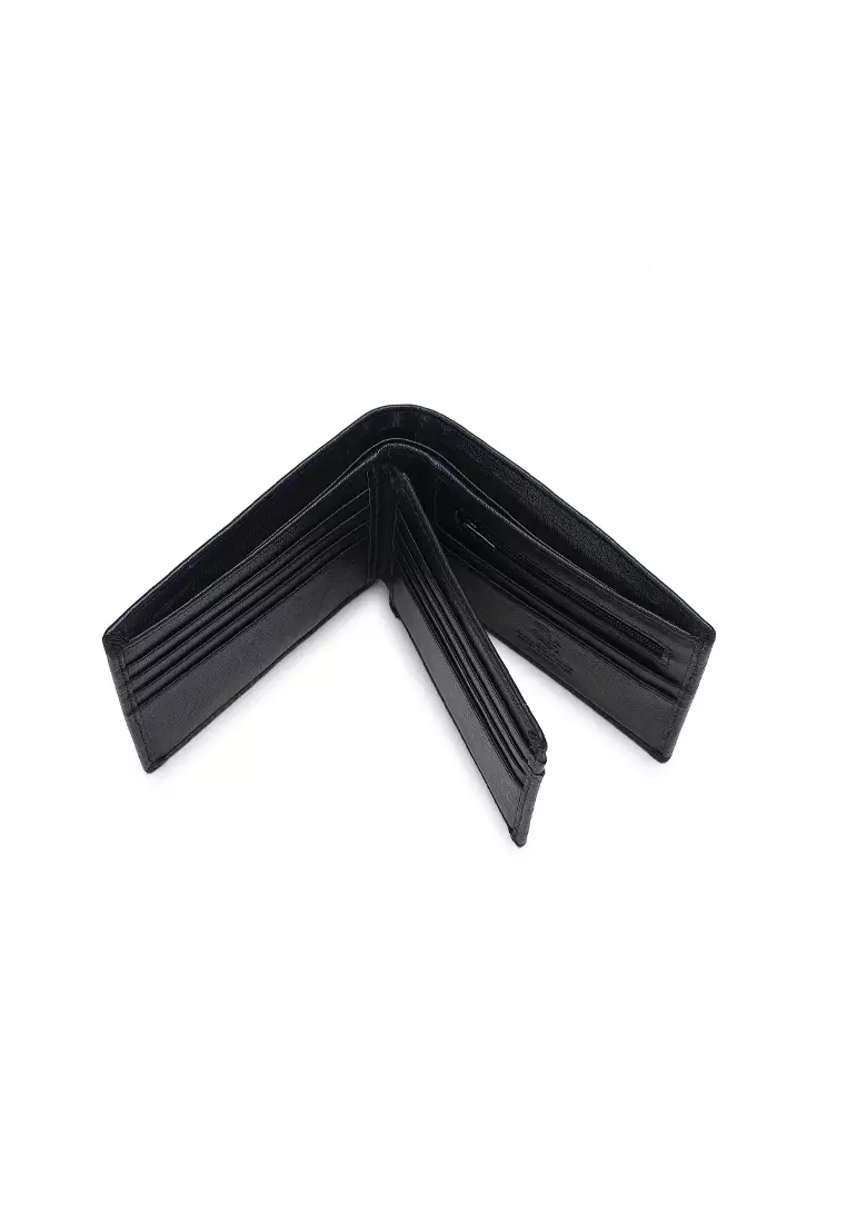 Men's Genuine Leather RFID Blocking Fortune Wallet (Genuine 皮具錢包) - 蓝色