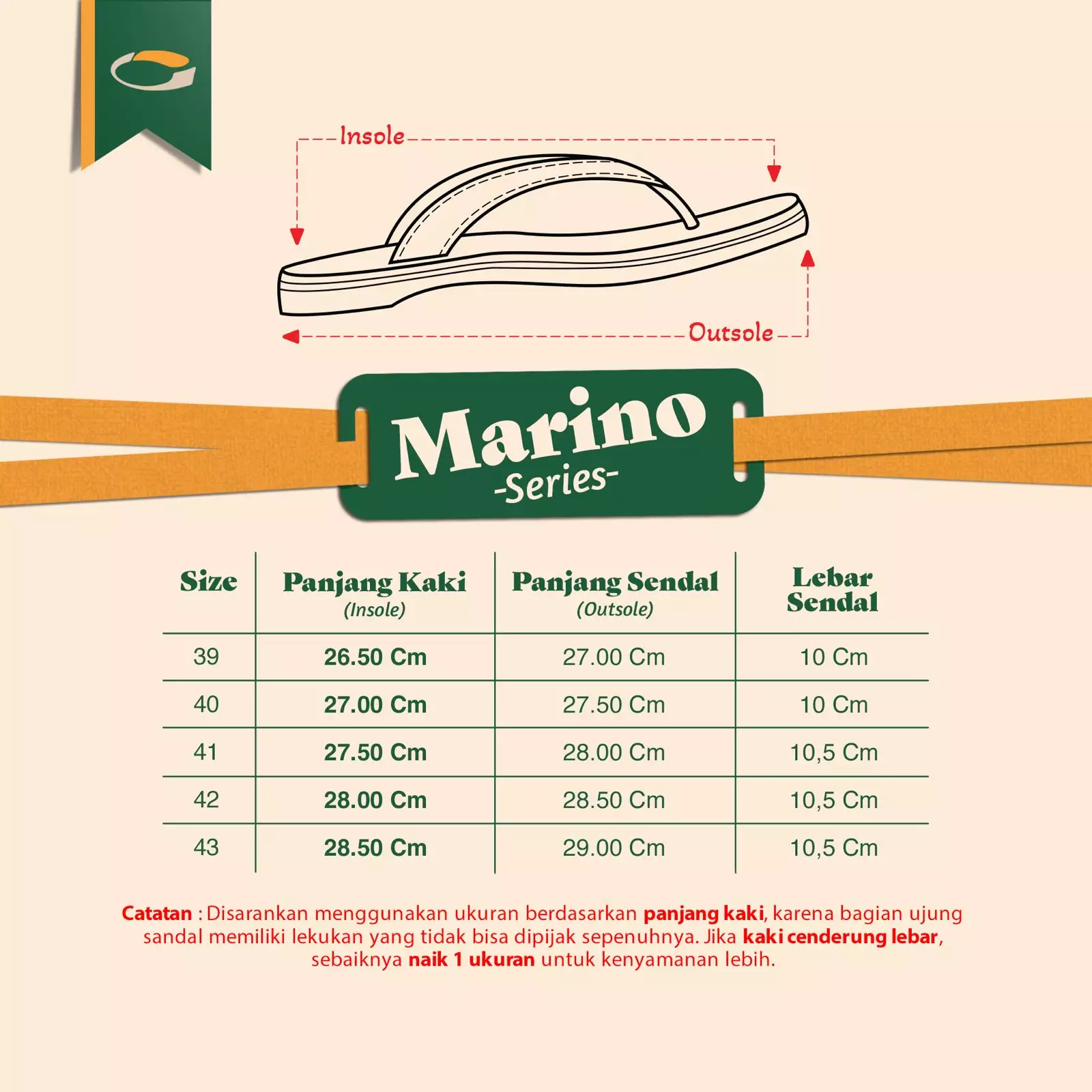 Sandal Pria Cogen MRK Series - Creme