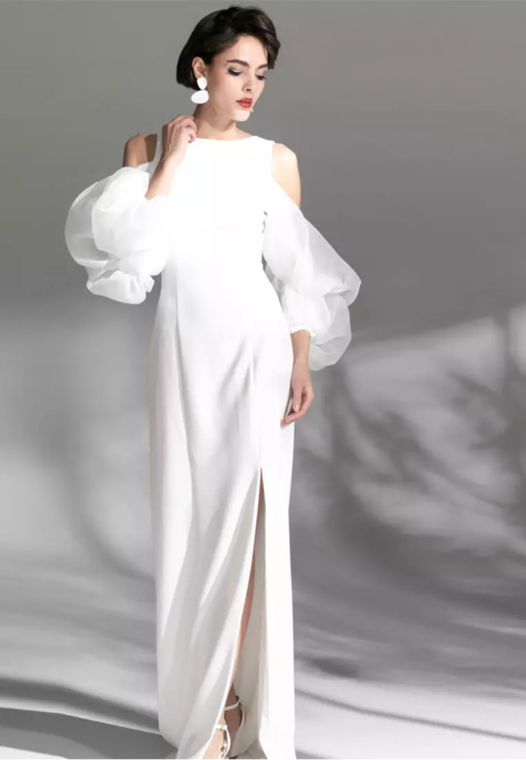 All white evening best sale dresses