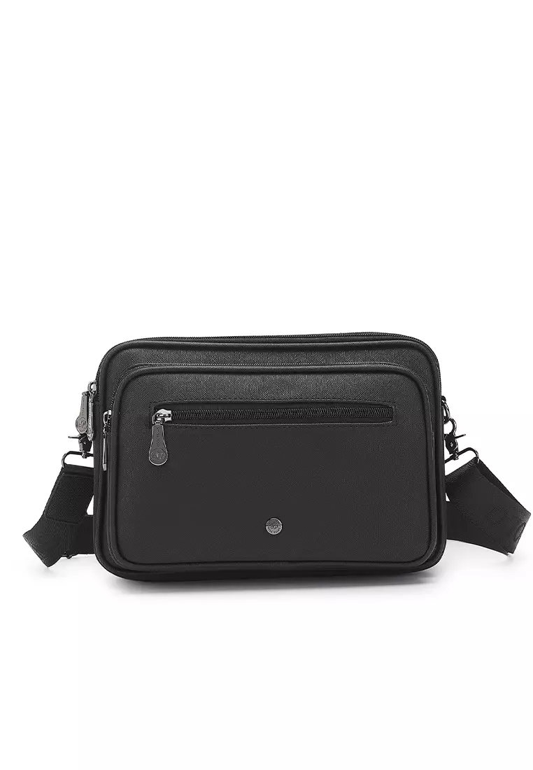 Swiss Polo Men's Polo Sling Bag / Crossbody Bag - Black