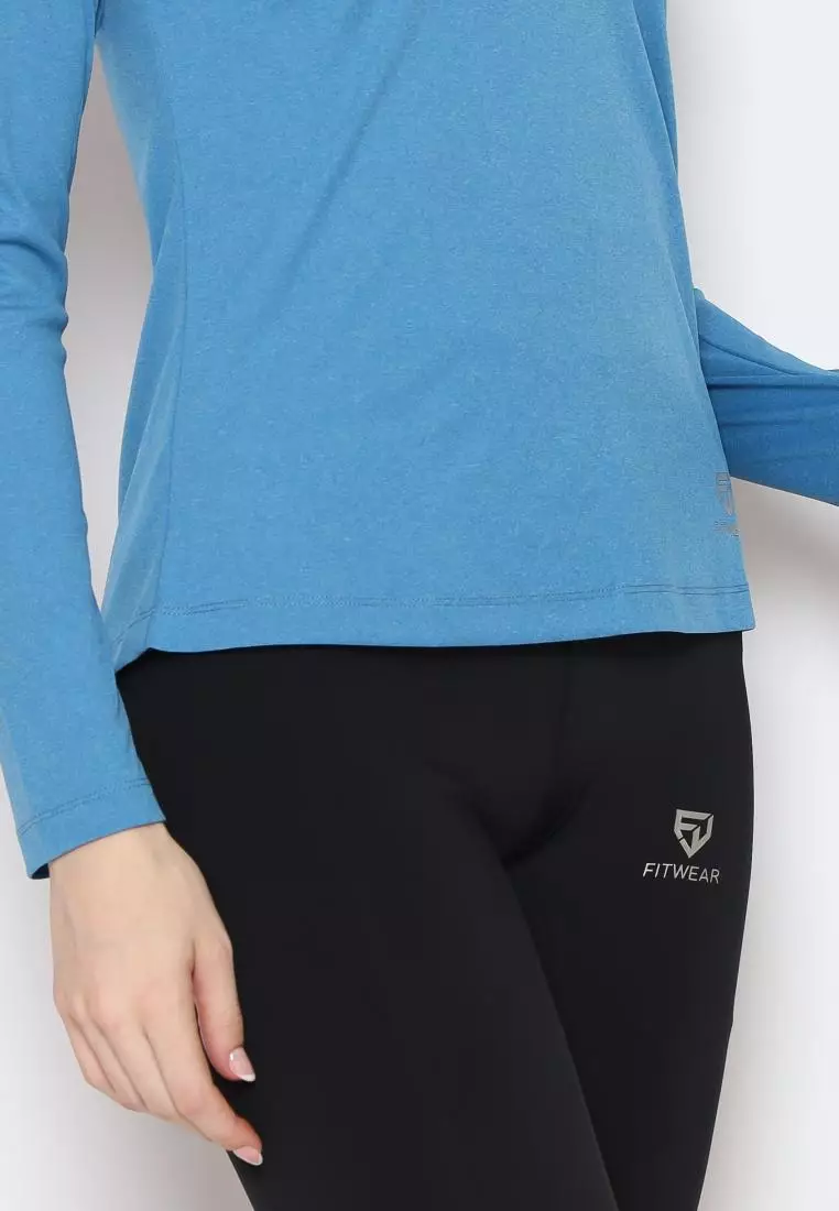 Fitwear - Kaos Olahraga Wanita NEW AURORA LS BASELAYER EAZYDRY - FRENCH BLUE