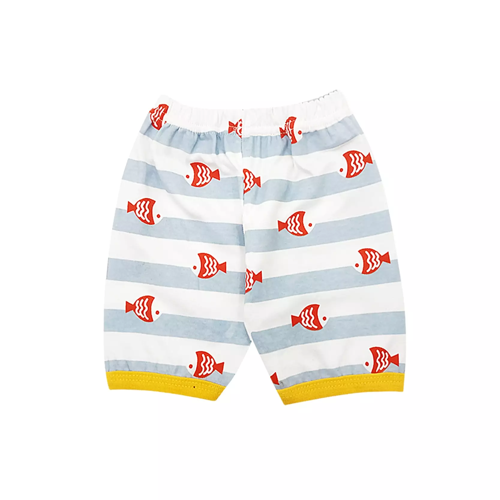 Wakakids Baju Oblong Pendek Setelan Bayi Anak Laki Laki Usia 0 Bulan Hingga 6 Bulan Motif Fishing 4055 Kuning