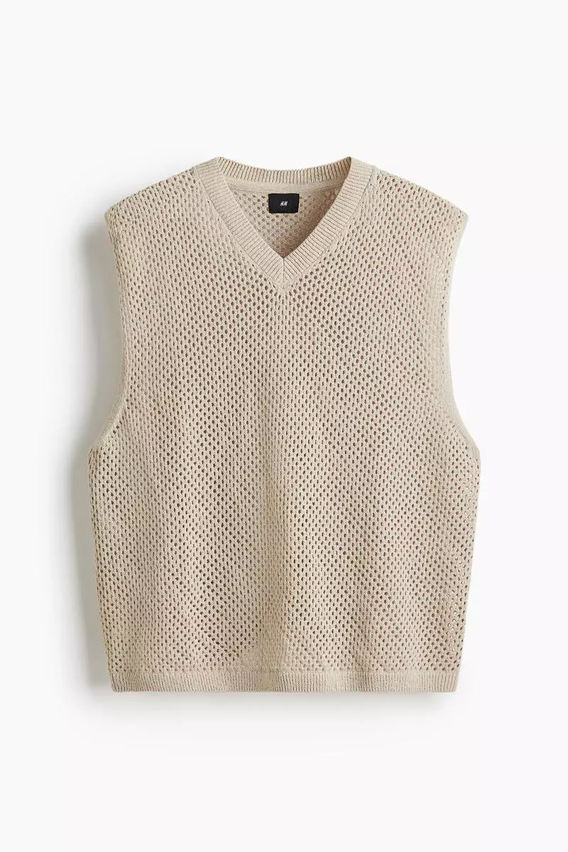 Loose Fit Hole-knit sweater vest