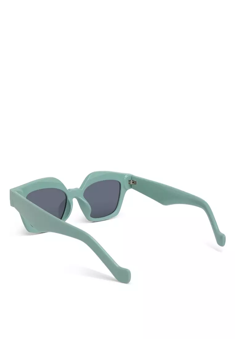 Tinted UV-Protected Square Sunglasses In Peppermint Green