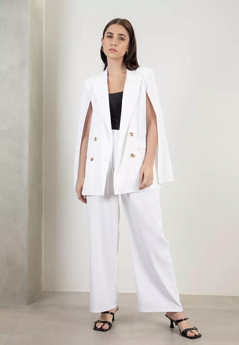 Buy Zalora Studios Cape Blazer in White 2024 Online ZALORA Singapore