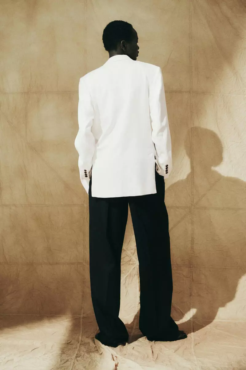Linen-blend blazer