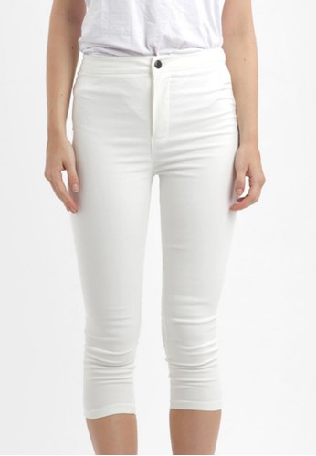 3/4 One Button Jegging in White