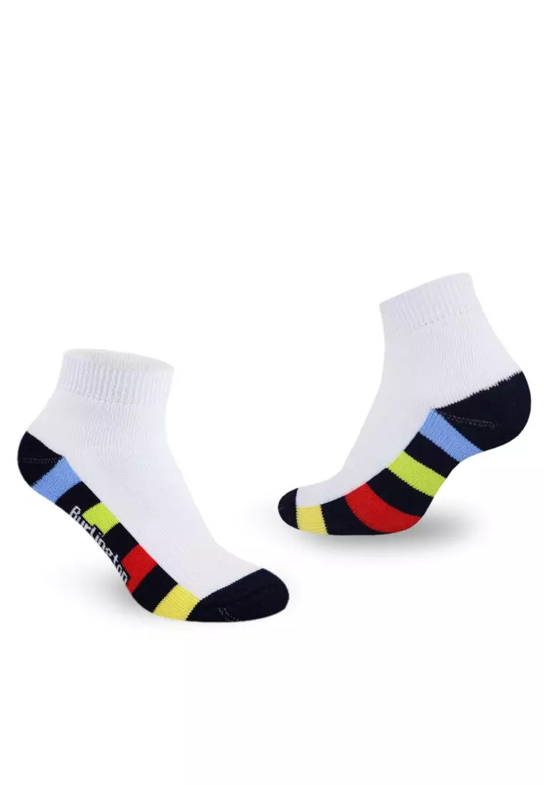 Burlington Boys’ Cotton Sports Ankle Socks 3 Pairs in 1 Pack BBSKG39