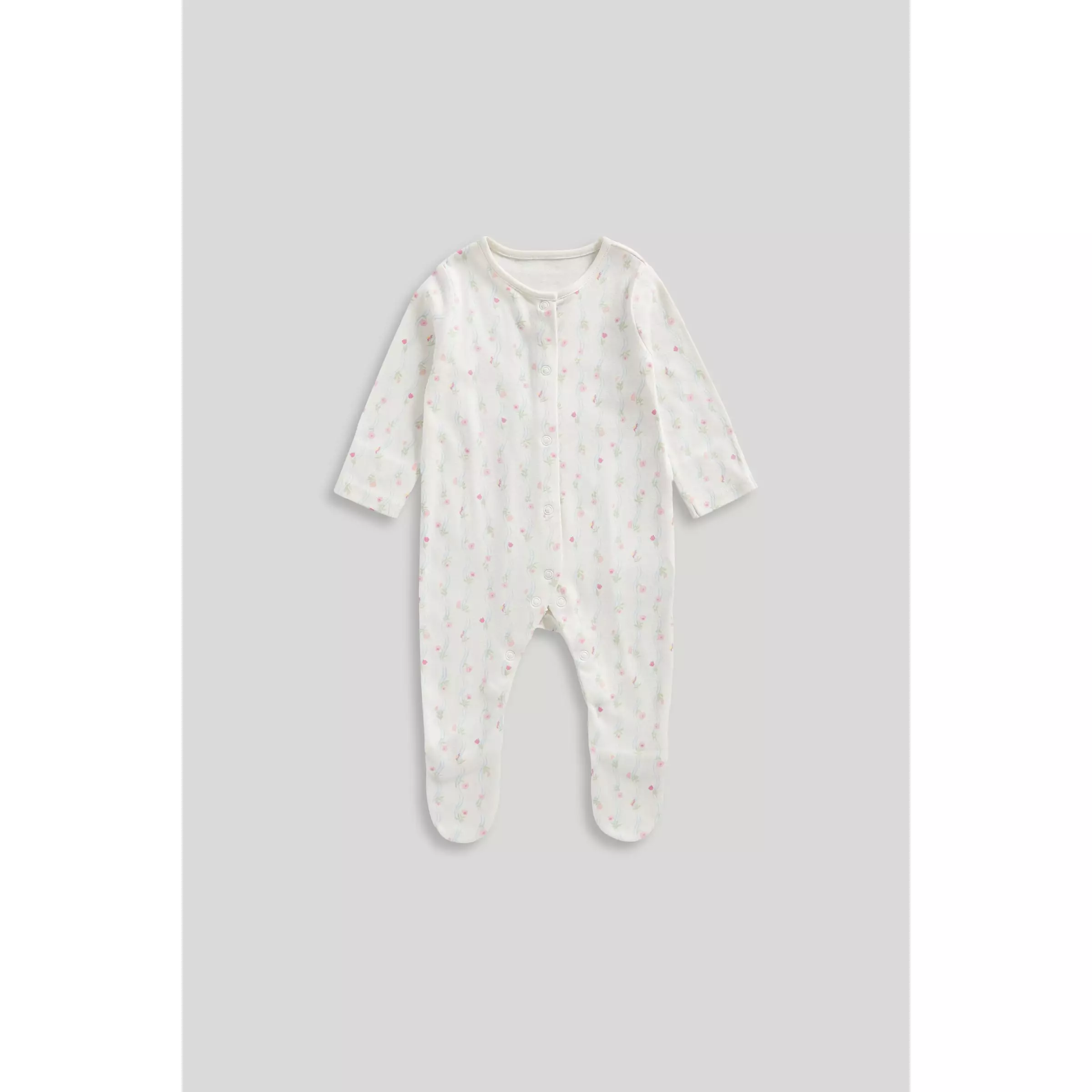 Mothercare Floral Sleepsuits - 3 Pack - Set Baju Tidur Bayi Perempuan (Multi)