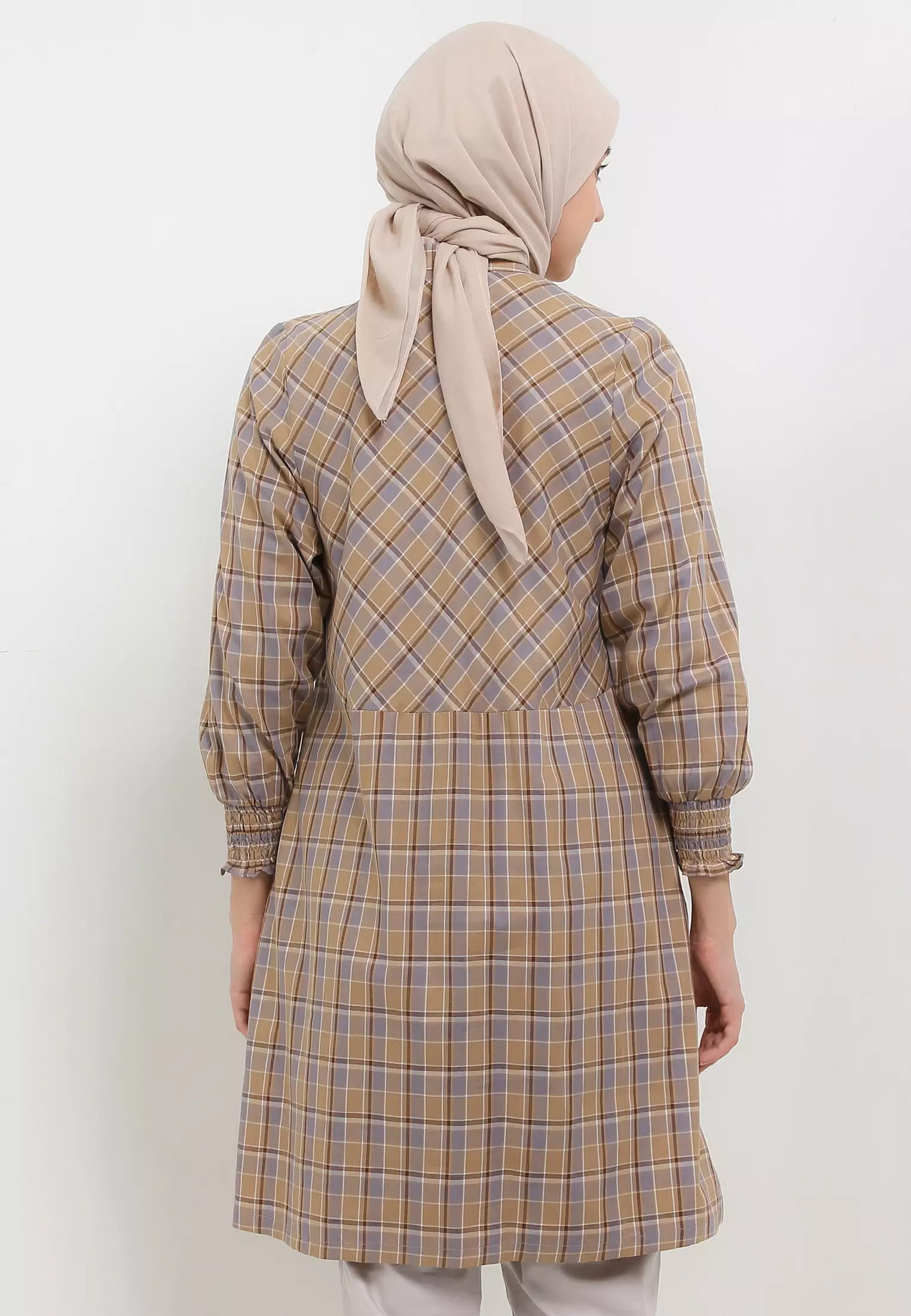 MFMW Rovery Tunik Khaky Motif Kotak