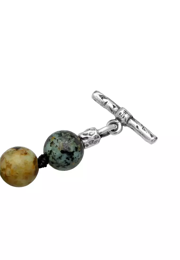 EXCLUSIVE Kalung Perhiasan Perak 925 Pria Ball Turquoise