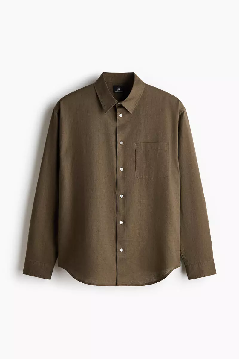 Relaxed Fit Linen-blend shirt