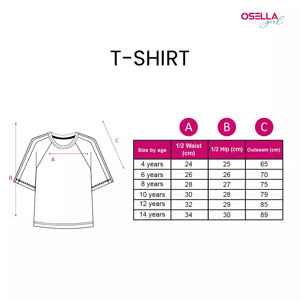 [NEW] Osella Plaid Pattern Mock Neck T-shirt In Pink 2371401313 | Kaos Anak Perempuan