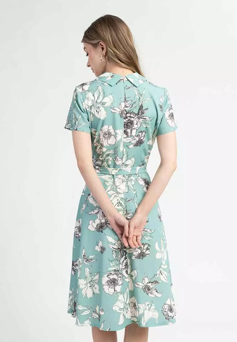 Nadia Floral Wrap A-Line Dres