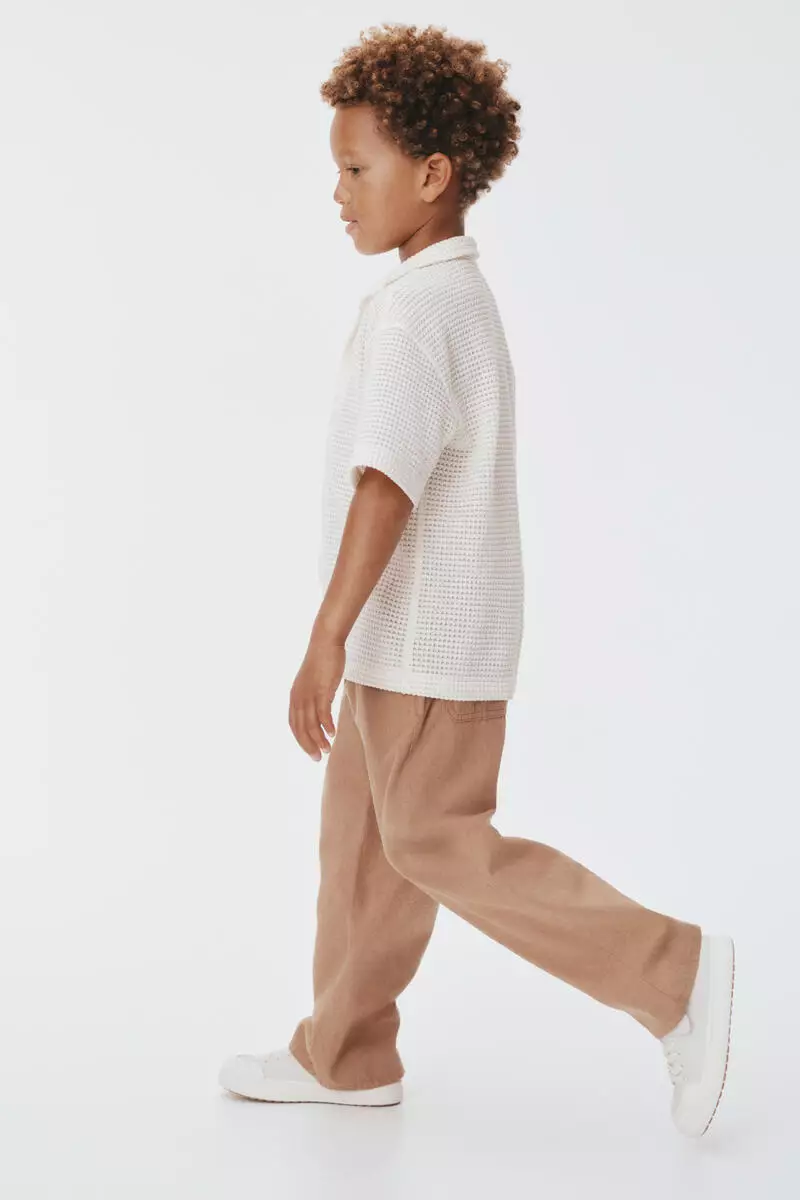 Linen-blend joggers