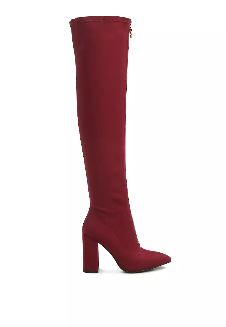 Discount on London Rag  shoes - SKU: Burgundy Ronettes Knee High Long Boots