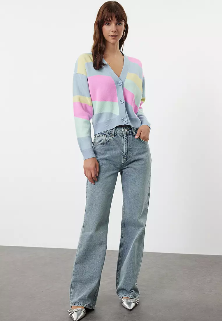 Cotton High Waist Wide Leg Jeans