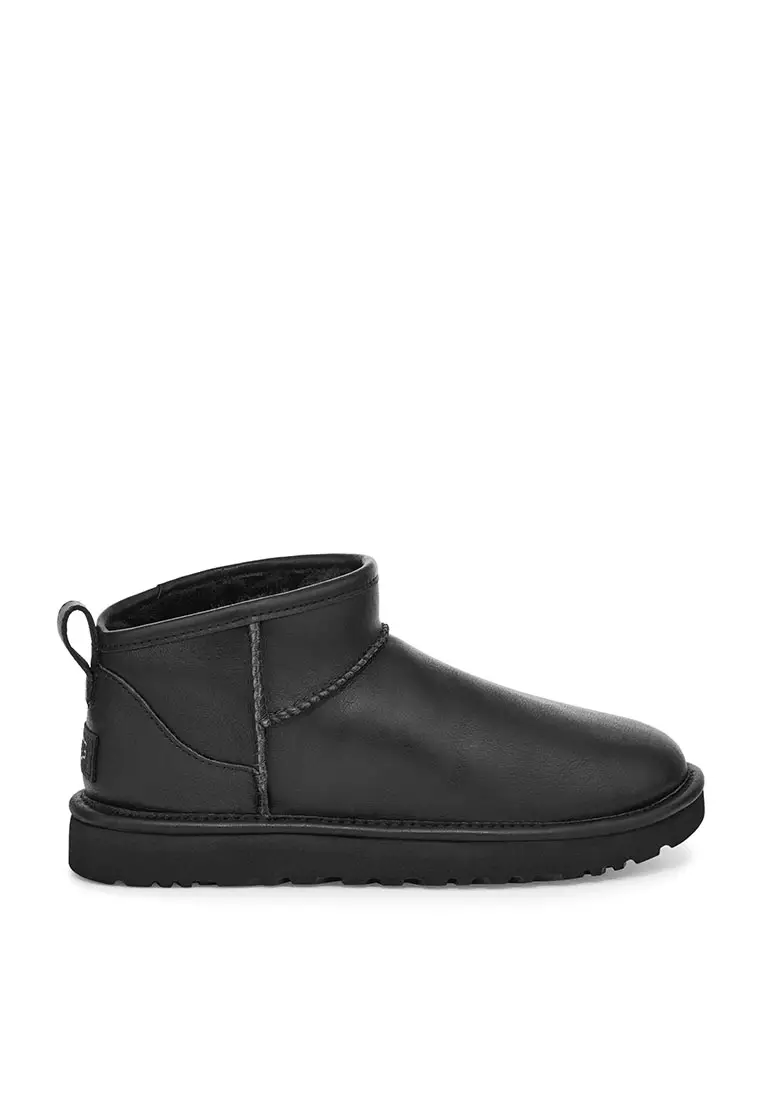 Discount on Ugg  shoes - SKU: Ugg Women's Classic Ultra Mini Leather Boot - Black (1117534-Blk)
