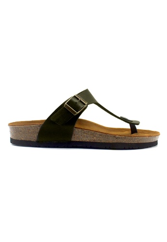 SoleSimple green Berlin - Khaki Leather Sandals & Flip Flops D0786SH7C10C9BGS_1