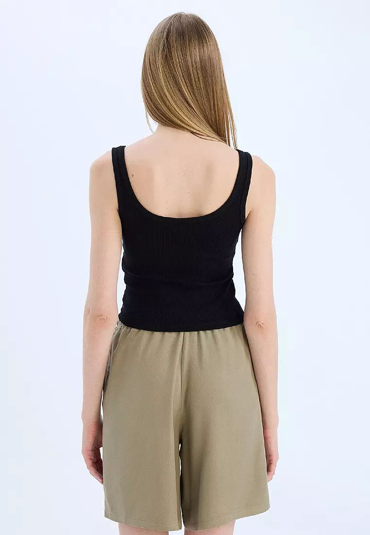 Basic Plain Ribbed Tank Top