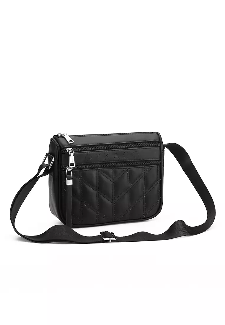 GYKACO FUMIKO Black - Tas Wanita Sling Bag - Fashion Top Handle Bag (Import)