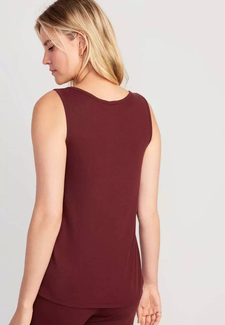 Maternity Rib Knit Nursing Tank Top