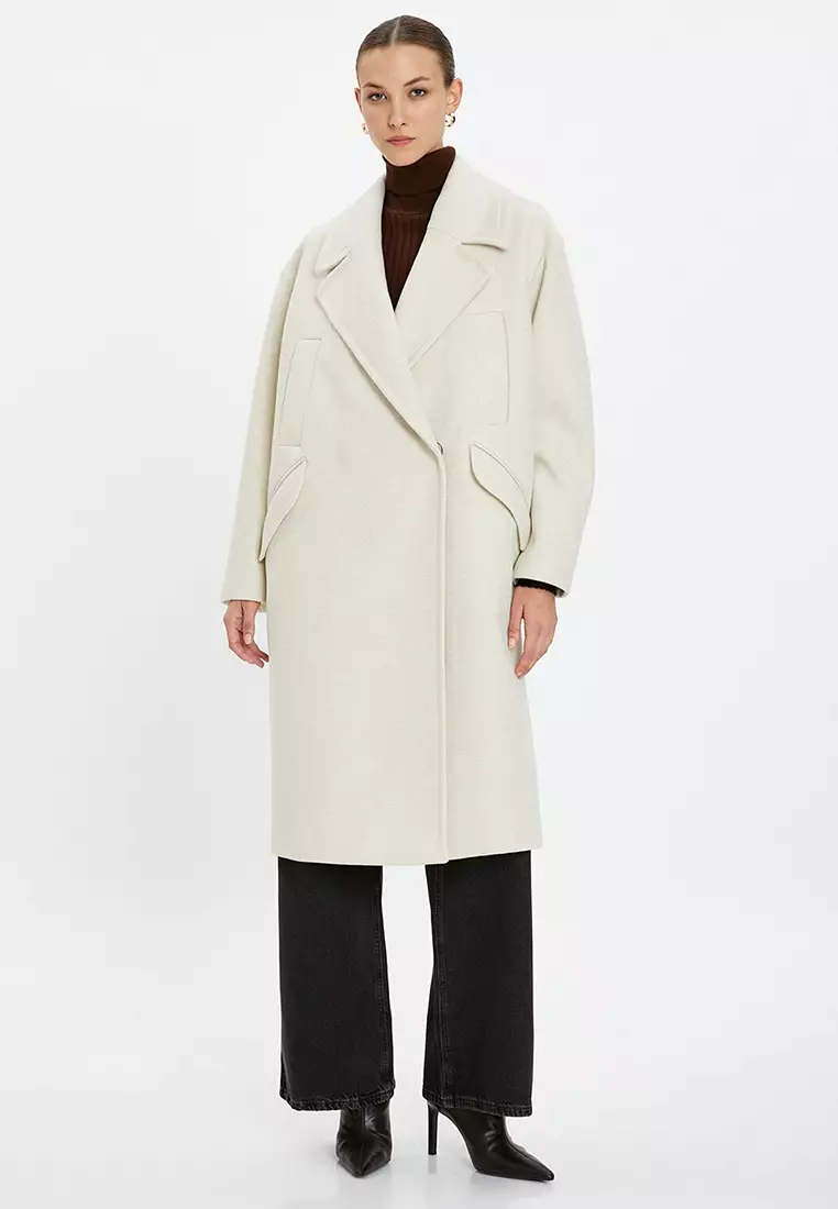 KOTON Double Breasted Flap Pockets Coat