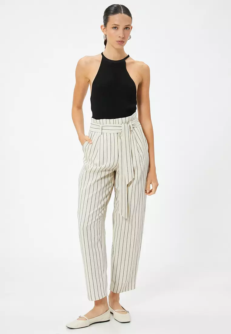 Linen Blend Balloon Pants