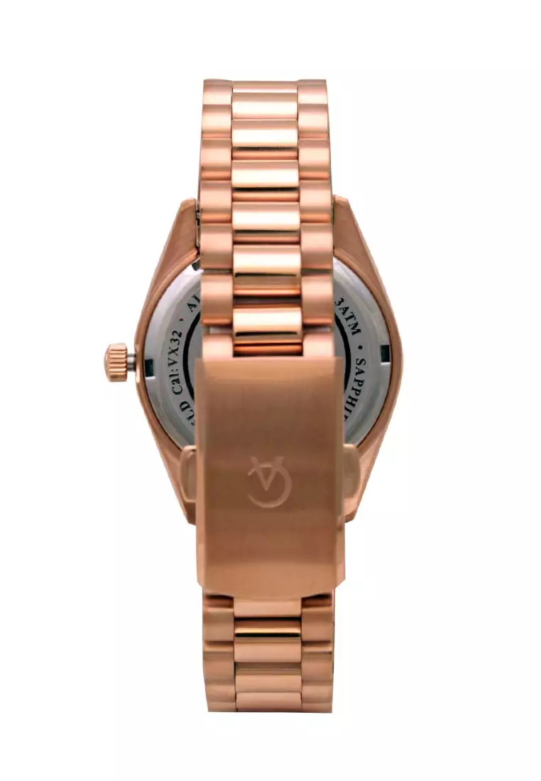 Alexandre Christie Jam Tangan Wanita - Rosegold Green - Stainless Steel - 5015 LDBRGGN