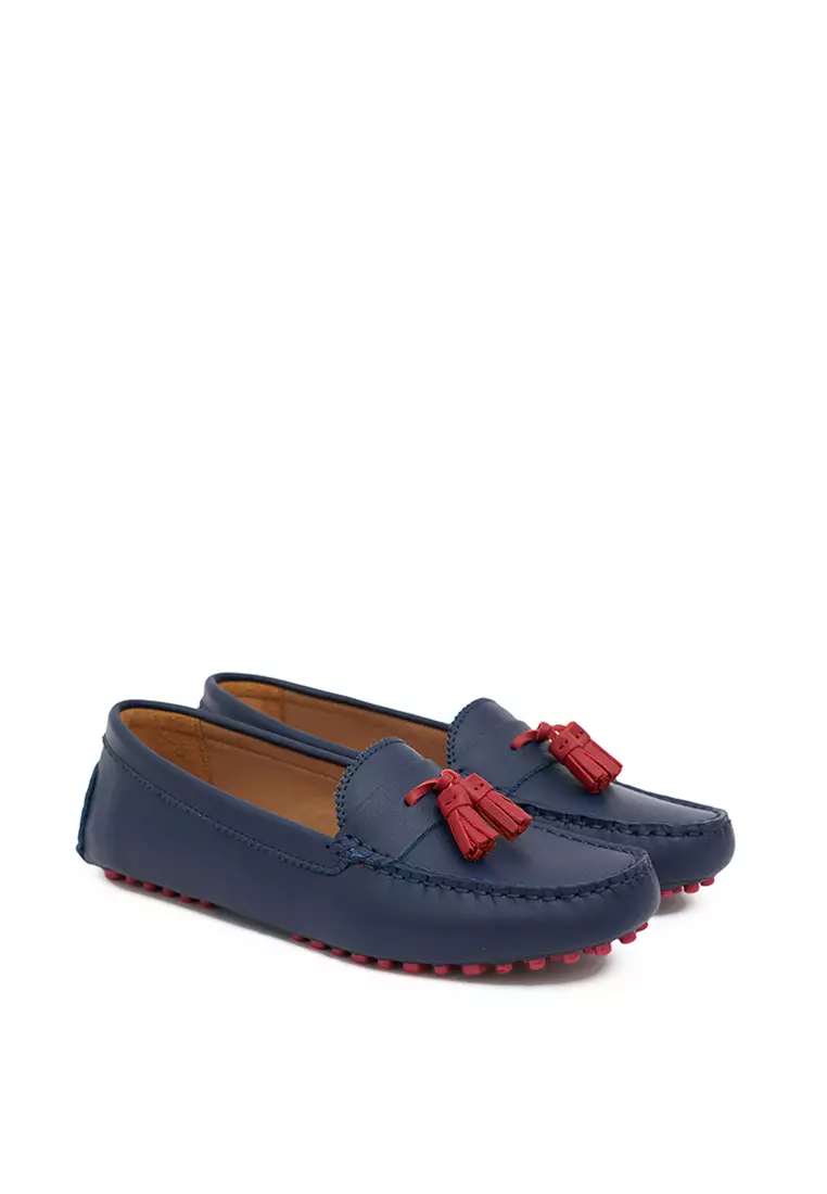 Sepatu Wanita Casual Loafer Moccasin Gino Mariani Elene 1 Navy