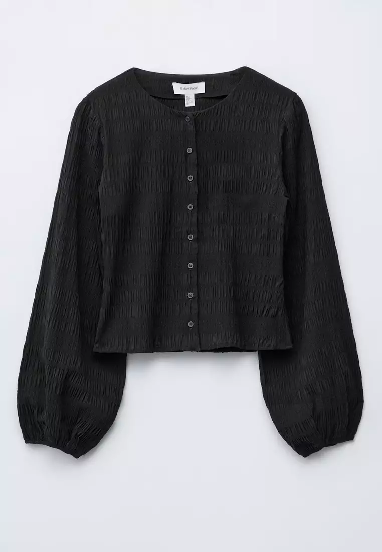 ESMOK ♡balloon tops black Buy & Other Stories Smocked Balloon-Sleeves Top 2025 Online