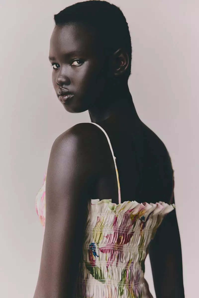 Smocked-bodice strappy dress