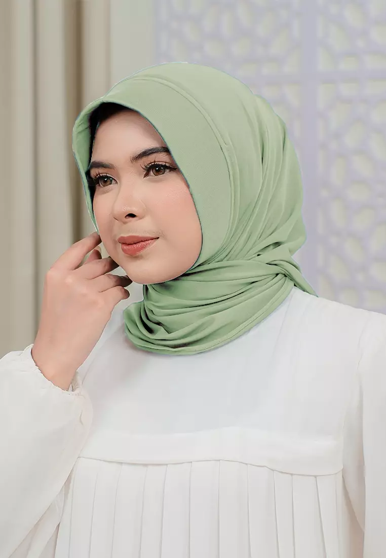 HIJAB INSTAN SOFTPAD AMEENA - SOFT GREEN