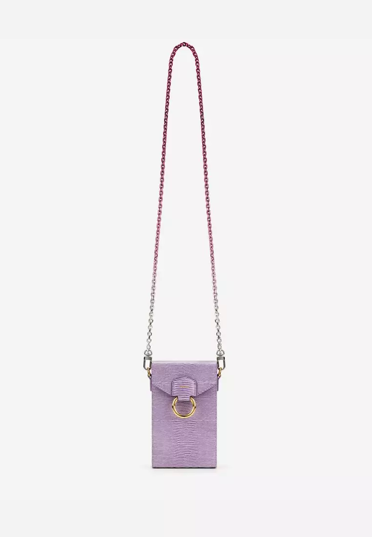 JW Pei Lola Chain Phone Case - Purple Lizard