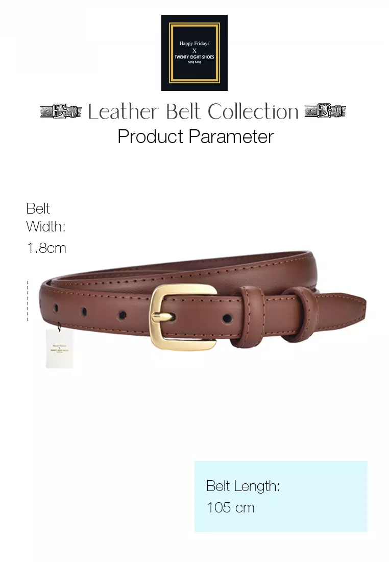 Metal Pin Gold Color Buckle Leather Belt JW CY-155