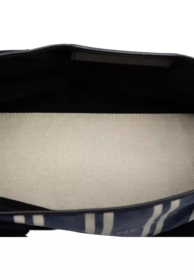 Pre-Loved Balenciaga Canvas Striped Navy Cabas S