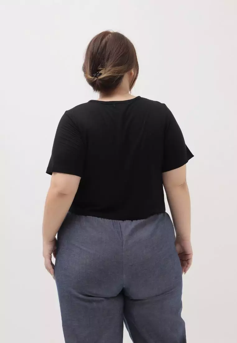 Plus Size Crop Top Kendal Black