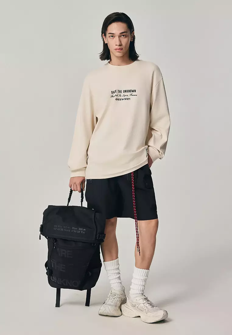 MEN'S THEME PRINTED LOOSE FIT LONG SLEEVES T-SHIRT