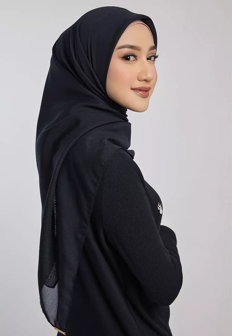 Kami Light Voile Scarf Plain Charcoal