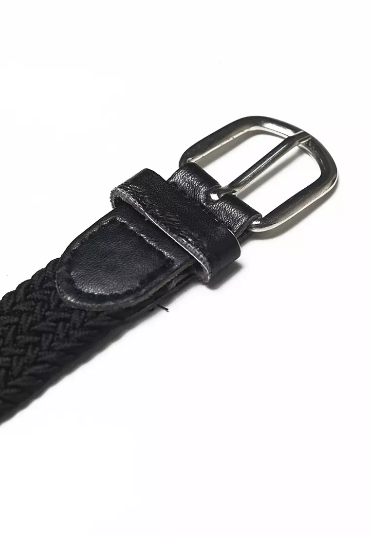 Houseofcuff Ikat Pinggang Rajut Belt Sabuk Pria Unisex Hitam