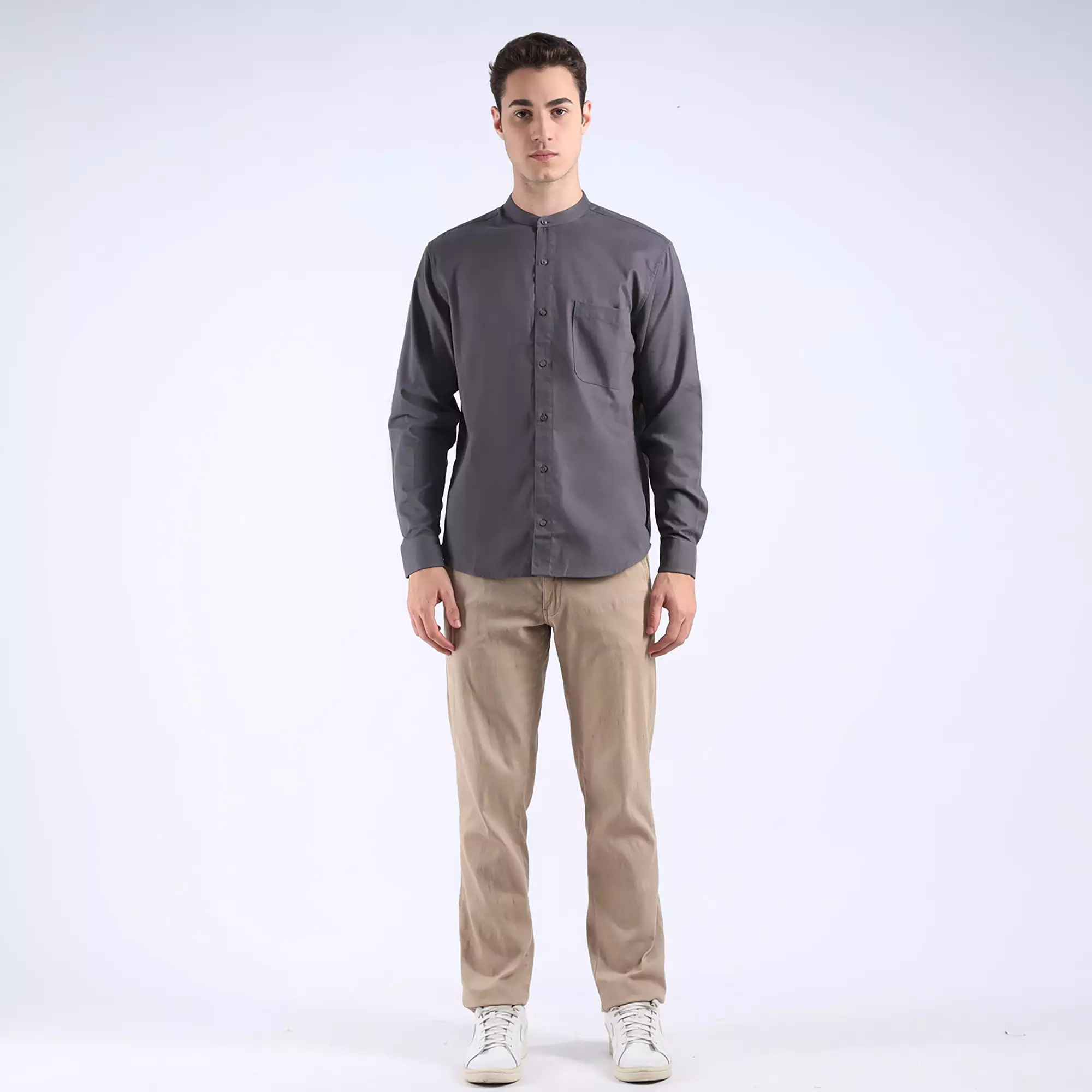 LARUSSO X Rizky Ridho - Form + Focus - Koko Ultra Soft Lengan Panjang - Asphalt Grey