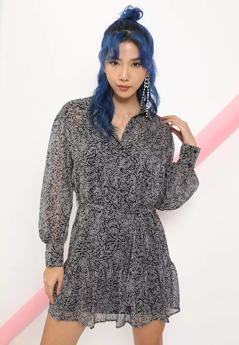 Topshop paisley top shirt dress
