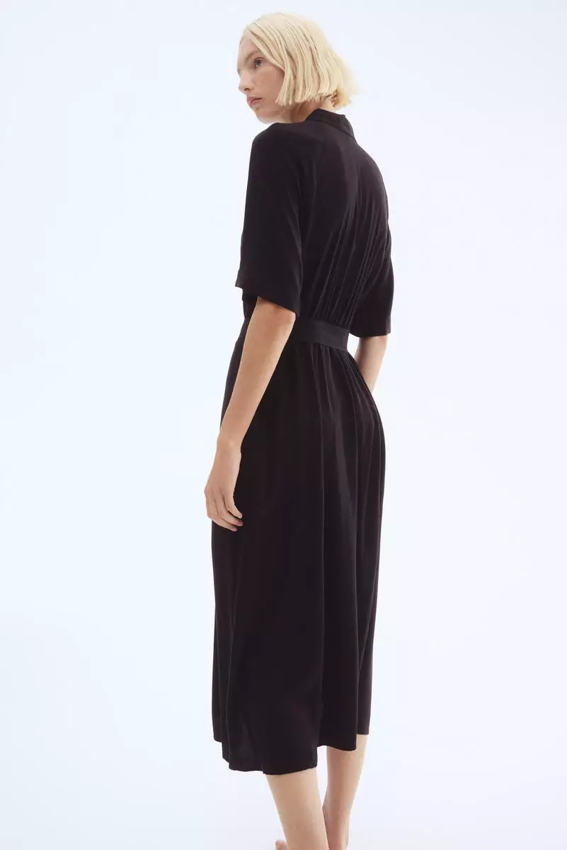 Tie-belt shirt dress