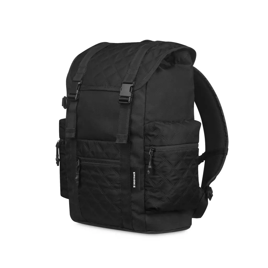 Author Overrow Laptop Backpack 14 Inch Tas Ransel Kerja Kuliah Sekolah Quilt - Hitam