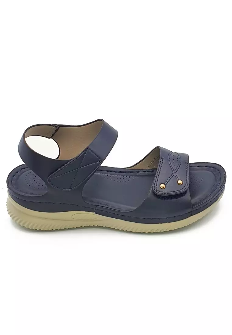 Wedge sandals with velcro straps outlet