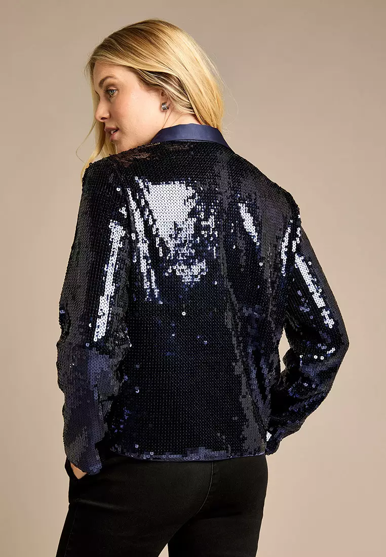 Luna Navy Sequin Shirt