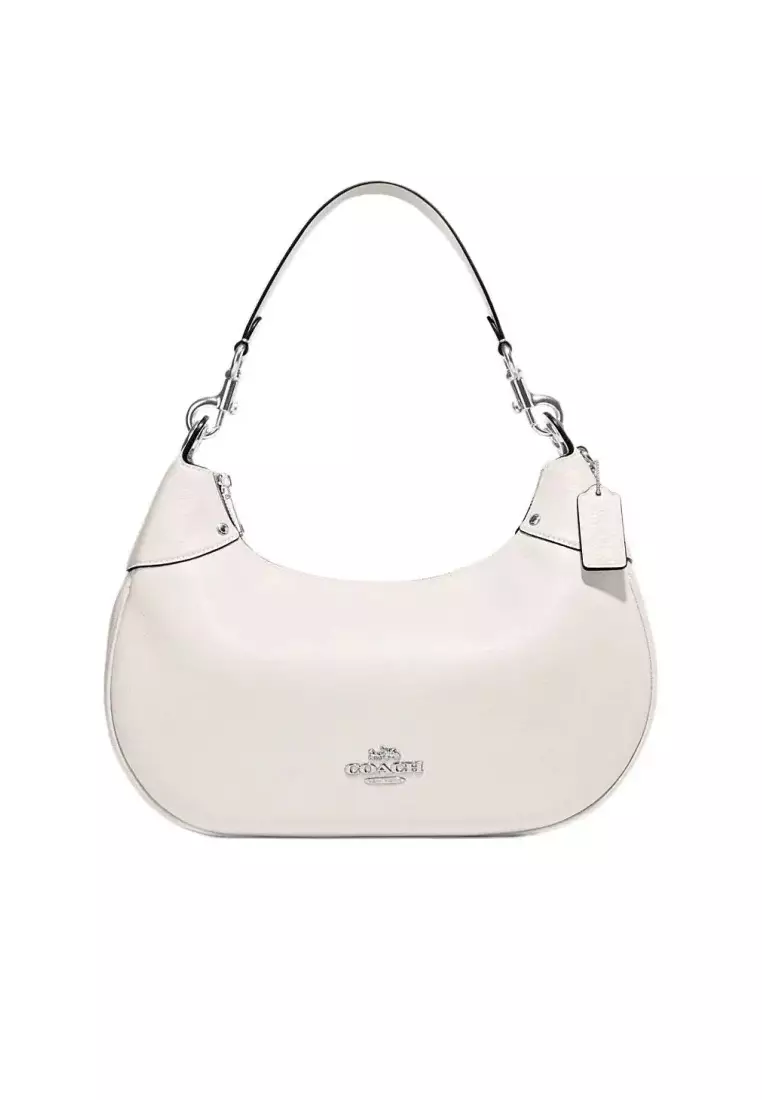 Coach white sales leather hobo bag