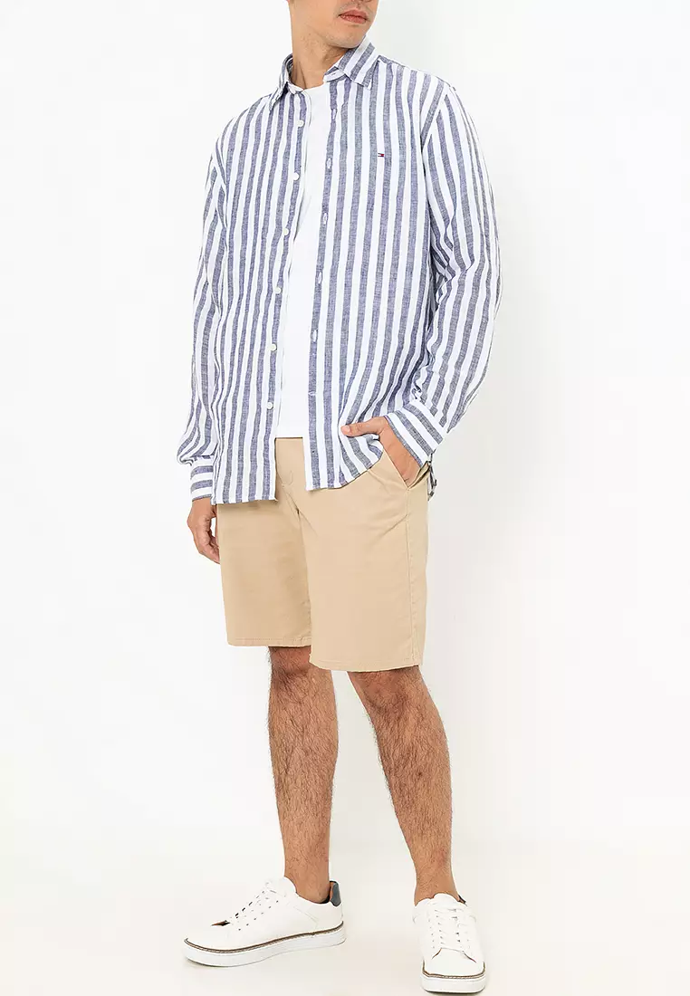 亞麻間條恤衫 - Tommy Mainline