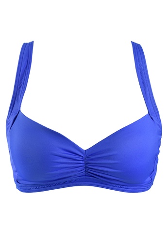 Sunseeker blue Solids D Cup Bikini Top A8CB9US8209558GS_1